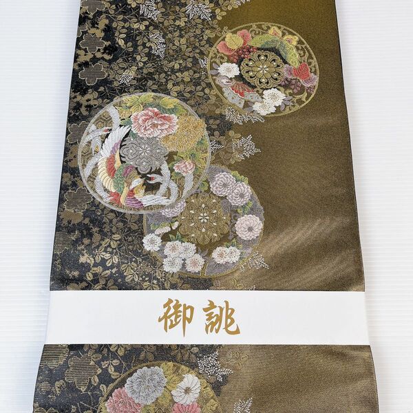 礼装 正装 正絹 六通袋帯 鳳凰 牡丹 菊 蝶 金糸 銀糸 フォーマル