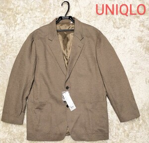 【未使用タグ付き★大きいサイズXL】UNIQLO ジャージーテーラードジャケット/茶◆定価税抜9,990円☆ユニクロ (156)