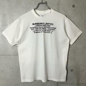 ［20SS・美品］バーバリー　Burberry 20ss Carrick キャリック　　　ロケーションプリントTシャツ　XS コットン　WHT 8024629 クルーネック