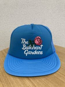 90's USAヴィンテージ WILSON メッシュキャップ The Butchart Gardens ワッペン 水色 M/L