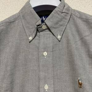 90's ヴィンテージ Ralph Lauren ラルフローレン コットンシャツ ボタンダウンシャツ 長袖シャツ シャンブレーシャツ 15-33の画像5