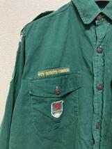 50's 60's USAヴィンテージ ボーイスカウト エポレット付きワークシャツ BOY SCOUTS-CANADA RICHMOND ワッペン グリーン_画像8