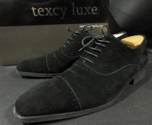 テクシーリュクス TEXCY LUXE ASICS 牛革スエード ビジネスシューズ ダークブラウン TU-809 革靴 紳士靴 黒