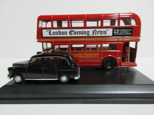 ★新品　★ロンドン バスとタクシー　London Bus & Taxi　2台セット　★オックスフォード製　1/76ぐらいの大きさ