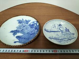 コレクション　昭和　レトロ　アンティーク　小皿　絵皿　料理皿　陶器　2個　まとめて