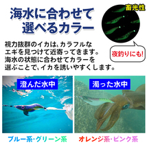 エギング 10本セット 夜光 仕掛け イカ釣り 餌木 エギ ルアー ケース付 釣り 釣具 3.5号_画像3