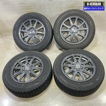 良品 溝あり 80系 ノア VOXY 等 ファイナルスピード 6-15+52 5H114.3 ダンロップ WM02 195/65R15 15インチ スタッドレス 4本セット 009k_画像1