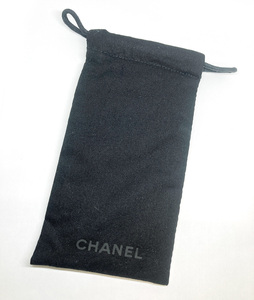 未使用 CHANEL メガネケース 厚手 縦17cm 巾着 黒 ブラック 1枚 眼鏡ケース サングラスケースにも シャネル 小物収納
