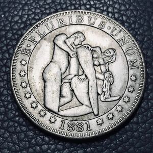 アメリカ 銀貨 1881年 ONE DOLLAR イーグル　一円銀貨　大型銀貨 貿易銀 古銭 