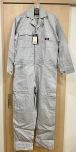 未使用 ディッキーズ dickies つなぎ 長袖 D-1876 LLサイズ シルバー TCツナギ 作業着 グレー