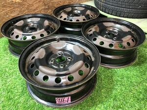 鉄チンホイール 16inch 5.5j+45 PCD100 4穴 鉄 スチール ホイール