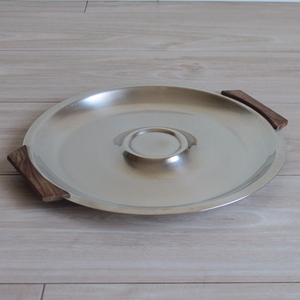  Northern Europe Vintage Denmark made KALMAR company stainless steel × rose wood tray 048