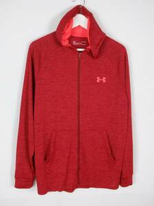 美品 アンダーアーマー UNDER ARMOUR UA TECH FULL ZIP HOODIE 1354028 パーカー フーディー ジップアップ 長袖 LG レッド メンズ 中古 /FI