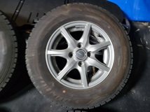 ■2020年製■ダンロップ ウィンターマックス WM02 165/80R13 ＋ MILLOUS 13X5J 4-100 IS35 ハブ径約65㎜ サクシードワゴンで使用■_画像4