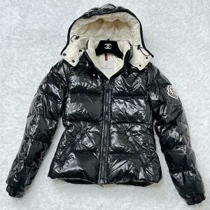 【大人気】 MONCLER BADIA DOWN JACKET レディース モンクレール バディア シャイニー ダウンジャケット アウター ビッグロゴ 00 ブラック