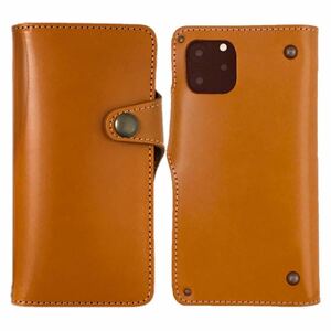 * Tochigi leather iPhone15 Pro Max cow leather smartphone case notebook type cover original leather leather Brown vo- Noah two wheels made in Japan *