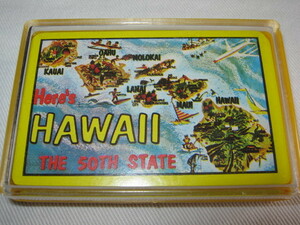 ★新品 色あせ 変色 汚れ有り HAWAII ハワイ 古い トランプ 紙製 香港製 カウアイ島 オアフ島 モロカイ島 ラナイ島 マウイ島 ハワイ島★ 