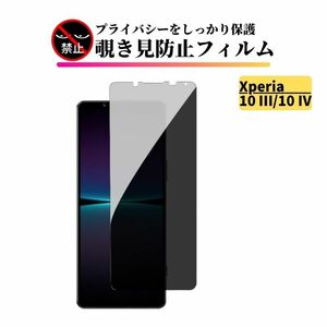 Xperia 10 III / Xperia 10 IV 覗き見防止 ガラスフィルム フィルム 強化ガラス 保護フィルム のぞき見 Xperia 10 III Lite