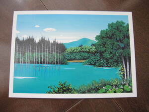 新品　北海道　上川郡　美瑛町　白金　青い池　ポストカード　風景画　メッセージカード　旭川