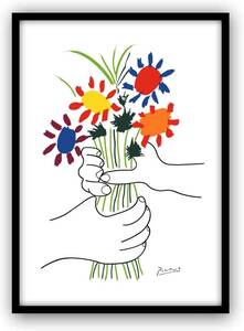 Art hand Auction [Reproduction] New A4 size painting, art, picture, art poster, art panel, Picasso, framed, art frame, hand holding a bouquet, framed, opening gift, Artwork, Painting, others