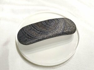 #[YS-1] Etro ETRO #. stop barrette silk peiz Lee pattern gray series # 3cm×9.3cm Italy made [ including in a package possibility commodity ]#D