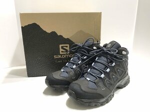 ■【YS-1】 未使用 ■ サロモン SALOMON トレッキング シューズ ■ 24.5cm ゴアテックス ブラック系 × ネイビー系 【同梱可能商品】■D