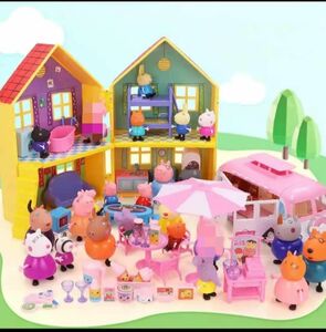 ペッパピッグ peppa pig 23体フィギュア+お家セット+キャンピングカー