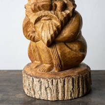 アイヌ エカシ ニポポ 全長約29cm 木彫り 木製彫刻 置物 オブジェ 飾り 民芸 北海道 人形　_画像3