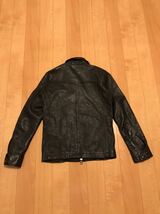 美品☆JACKROSE／ジャックローズ ・ANTIQUE メンズサイズ3 ビンテージ調シボ加工.リアルブラックレザー シングルジャケット 高級山羊革 黒!_画像6