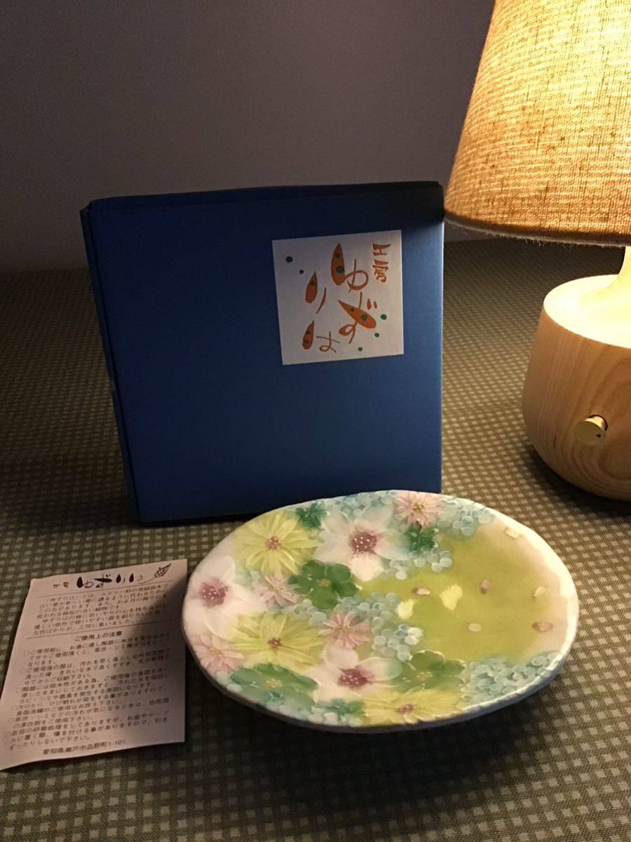 Studio Yuzuriha Seto Ware Cake Plate Cake Plate Dessert Oval Tableware Small Flower Pattern Gorgeous Cute Ceramic Hand Painted Floral Pattern F Box, tableware, Japanese tableware, rice bowl