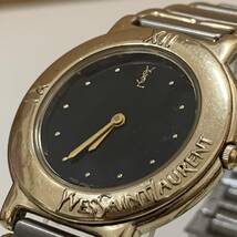 【TK1028】サンローラン Yves Saint Laurent ペアウォッチ メンズ 4630-E65425-Y レディース 2200-247253-Y 不動 ジャンク品 ブランド時計_画像4