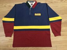 ★トミーヒルフィガー TOMMY HILFIGER 90s 長袖ポロシャツ 長袖シャツ クレイジーパターン XLサイズ ■由126_画像1