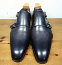 【試し履きのみ/未使用】SPAIN製 MAGNANNI/マグナーニ オパンケ製法 ダブルモンクストラップ 40 25-25.5cm相応 黒/santoni ブランキーニ_画像4