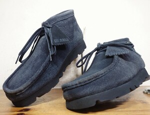 【美品/BEAMS別注】Clarks/クラークス GORE-TEX ワラビーブーツ UK7G 25.5-26cm相応 紺 ネイビー スエード ゴアテックス