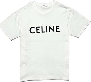 正規品 CELINE ルーズフィットクラシックロゴTシャツ XS ホワイト 男女兼用 本物 セリーヌ フーディー