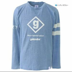 goleador 新品 ゴレアドール 天竺 インディゴ染め Tシャツ デニム ブルー ロングTシャツ サッカー フットサル ロンT 長袖 シャツ デニム M