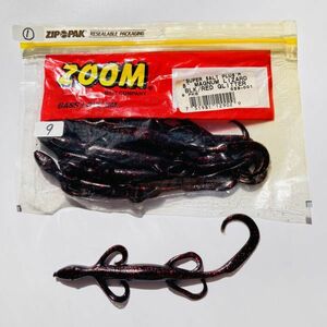 613478 新品 ZOOM/ZBC 8インチ マグナムリザード ９本 ブラックレッドグリッター① ZOOM BAIT COMPANY ズーム LIZARD 旧マテリアル