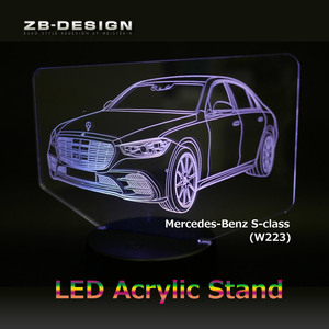 [ машина нравится . рекомендация!] 7 цвет . свет . светит LED акрил подставка Benz S Class (W223)