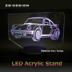 [ car liking . recommendation!] 7 color . light . shines LED acrylic fiber stand Porsche 911 turbo 