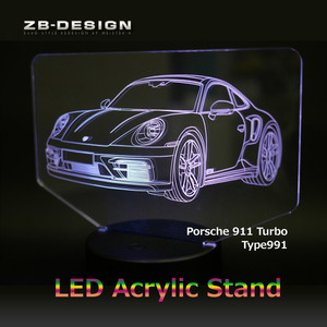 [ car liking . recommendation!] 7 color . light . shines LED acrylic fiber stand Porsche 911 turbo Type-991