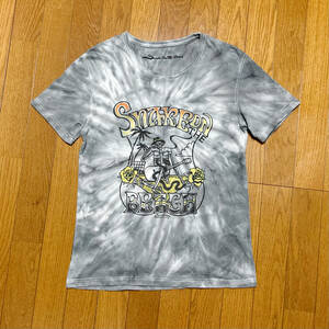 ●美品 SUNDINISTA EXPERIENCE サンディニスタ SNAKE ON THE BEACH Tシャツ タイダイ GRY サイズ36 * ルードギャラリー