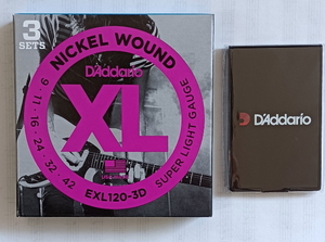 コンパクトおまけ3set入りD'Addario ダダリオ エレキギター弦 ニッケル SuperLight .009-.042 EXL120-3D