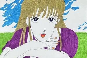 Art hand Auction Nostalgic [Stop!! Hibari-kun!] Ozora Hibari-kun Hand-Drawn artwork illustration (postcard) price reduced!! Last, comics, anime goods, hand drawn illustration