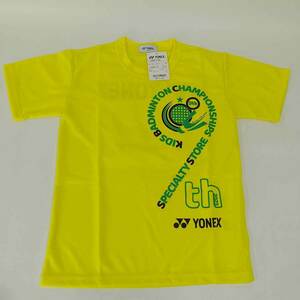 【中古・未使用品】ヨネックス プラシャツ ドライシャツ 半袖 140 イエロー YOB23169 キッズ YONEX 第9回キッズバドミントン東北2023