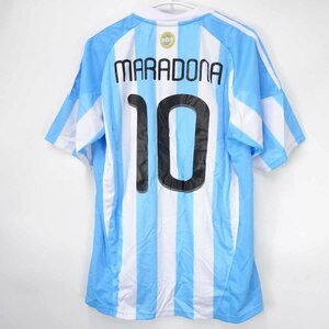 【中古】ATHENS SPORT サッカー アルゼンチン代表 ホーム 2010 ユニフォームシャツ #10 ディエゴ・マラドーナ