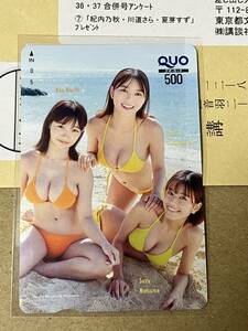 送料無 ヤングマガジン 懸賞 抽プレ QUOカード 紀内乃秋 川道さら 夏芽すず 2023年36・37合併号 クオカード