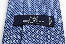 346 ブルックスブラザーズ シルク チェック柄 格子柄 USA製 ブランド ネクタイ メンズ ネイビー Brooks Brothers_画像4