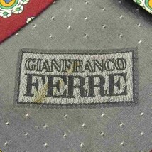 ジャンフランコフェレ シルク 小紋柄 総柄 伊製生地 ドット柄 イタリア製 ブランド ネクタイ メンズ レッド GIANFRANCO FERRE_画像4