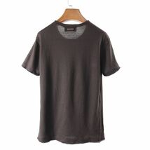 M3-YJ097 ドルチェ＆ガッバーナ DOLCE＆GABBANA コットン カシミア クラッシュ加工 半袖 Tシャツ カットソー ブラウン 48 メンズ_画像3