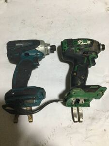 Makita TD144D/ HITACHI 充電式インパクトドライバ 18V (2セット)(中古) 動作未確認